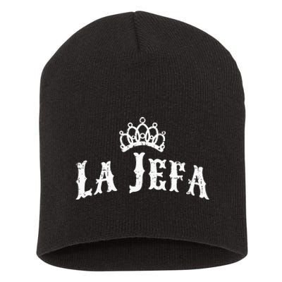 La Jefa The Boss Woman Spanish Pride Short Acrylic Beanie