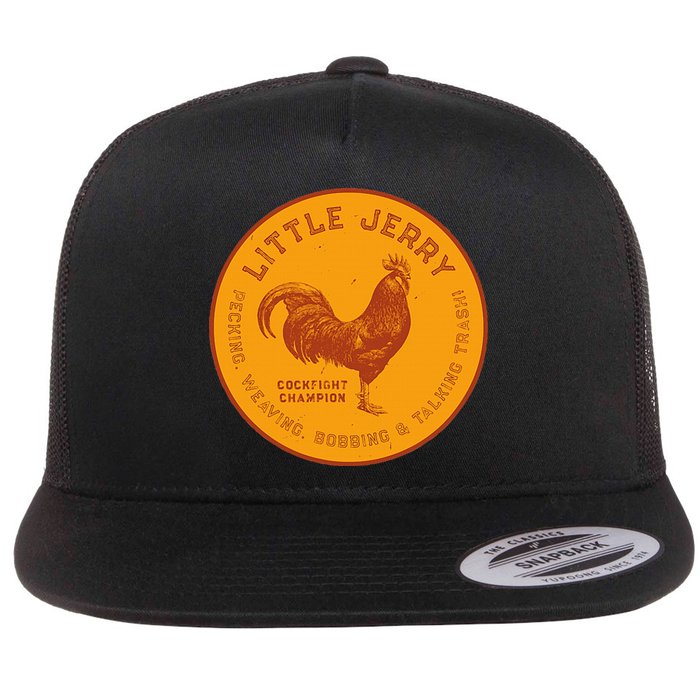 Little Jerry The Rooster Cockfight Champion Flat Bill Trucker Hat