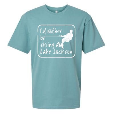 Lake Jackson Texas Id Rather Be Water Skiing Cool Gift Sueded Cloud Jersey T-Shirt