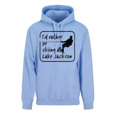 Lake Jackson Texas Id Rather Be Water Skiing Cool Gift Unisex Surf Hoodie