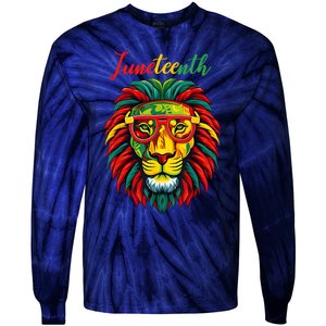 Lion Juneteenth Women Dress Black History Freedom Tie-Dye Long Sleeve Shirt