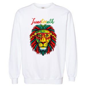 Lion Juneteenth Women Dress Black History Freedom Garment-Dyed Sweatshirt