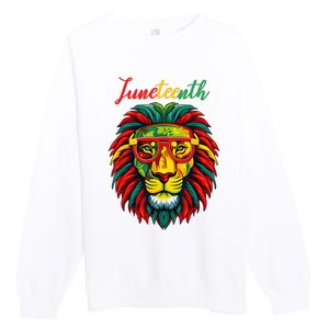 Lion Juneteenth Women Dress Black History Freedom Premium Crewneck Sweatshirt