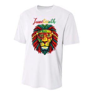 Lion Juneteenth Women Dress Black History Freedom Performance Sprint T-Shirt