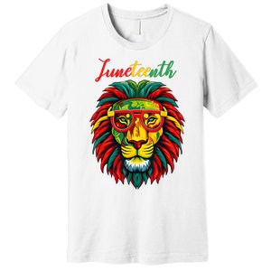 Lion Juneteenth Women Dress Black History Freedom Premium T-Shirt