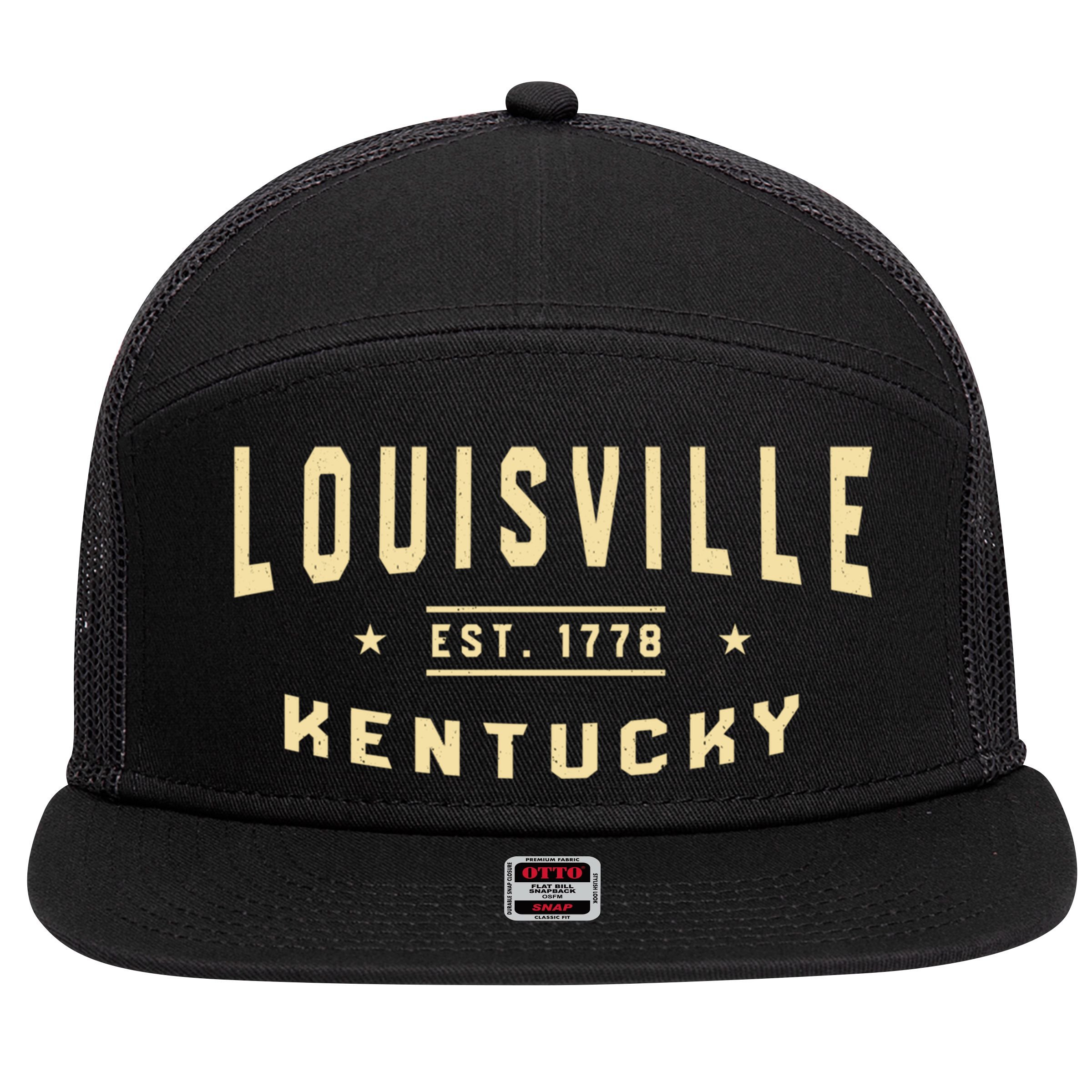 Louisville Kentucky 1778 Ky American Derby City Usa Resident Great Gift 7 Panel Mesh Trucker Snapback Hat