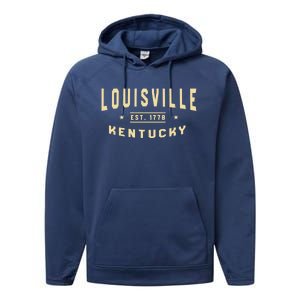 Louisville Kentucky 1778 Ky American Derby City Usa Resident Great Gift Performance Fleece Hoodie