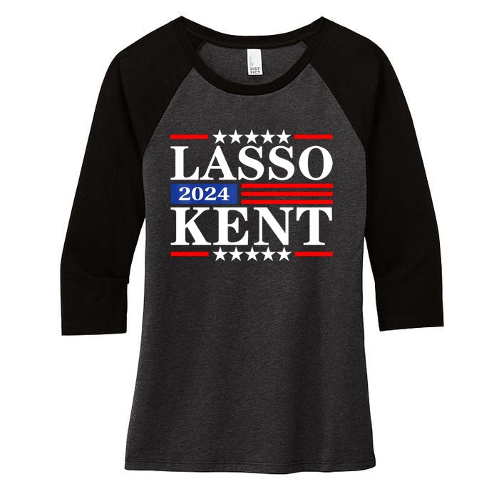 Lasso Kent 24 Funny Sports Women's Tri-Blend 3/4-Sleeve Raglan Shirt