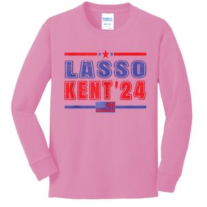 Lasso Kent 24 Funny Usa Flag Sports 4th Of July Lasso Kent Design Kids Long Sleeve Shirt