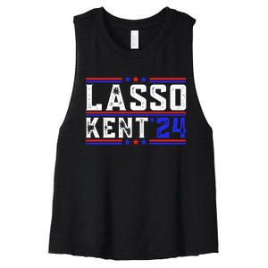 Lasso Kent 24 Funny Sports Women's Racerback Cropped Tank