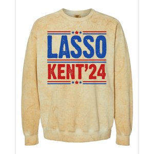 Lasso Kent 2024 Distressed Politcal Colorblast Crewneck Sweatshirt