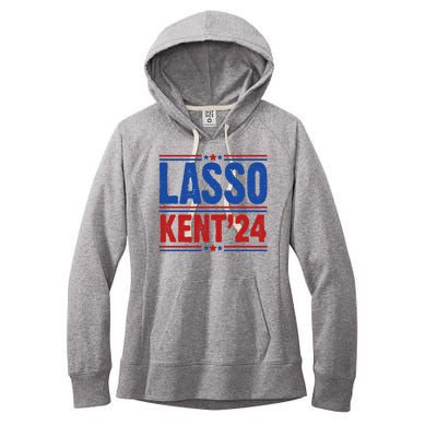 Lasso Kent 2024 Distressed Politcal Women's Fleece Hoodie