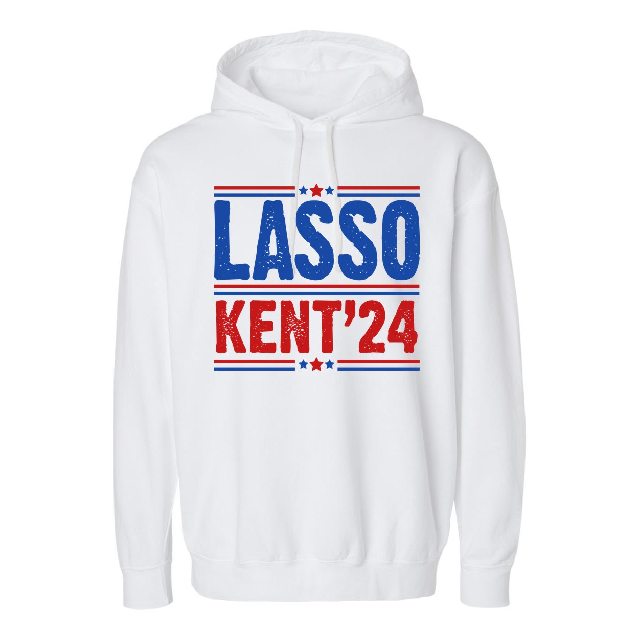 Lasso Kent 2024 Distressed Politcal Garment-Dyed Fleece Hoodie