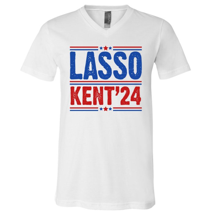 Lasso Kent 2024 Distressed Politcal V-Neck T-Shirt