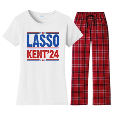 Lasso Kent 2024 Distressed Politcal Women's Flannel Pajama Set