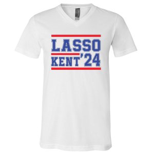 Lasso Kent' 2024 Red And Blue American V-Neck T-Shirt