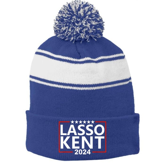 Lasso Kent 24 Funny Sports Stripe Pom Pom Beanie