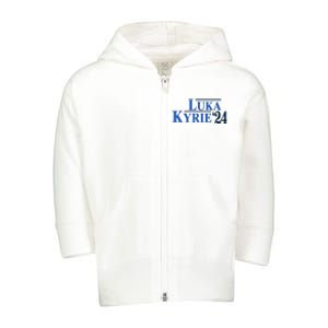 Luka Kyrie 24 For President Kyrie First Name Toddler Zip Fleece Hoodie