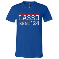 Lasso Kent 2024 Red And Blue American V-Neck T-Shirt