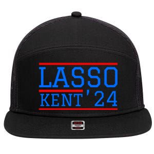 Lasso Kent 2024 Red And Blue American 7 Panel Mesh Trucker Snapback Hat