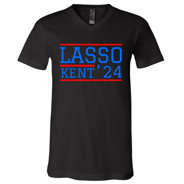 Lasso Kent 2024 Red And Blue American V-Neck T-Shirt