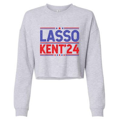 Lasso Kent 24 Funny Usa Flag Sports 4th Of July Election Cropped Pullover Crew