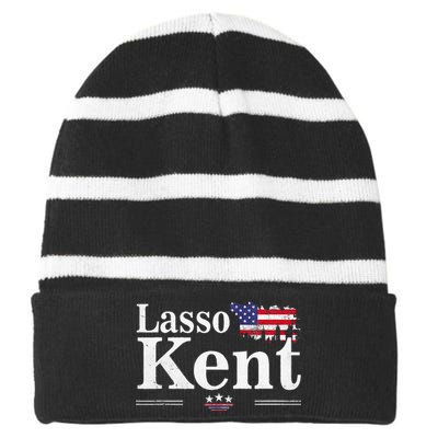 Lasso Kent 24 Funny Sports Striped Beanie with Solid Band