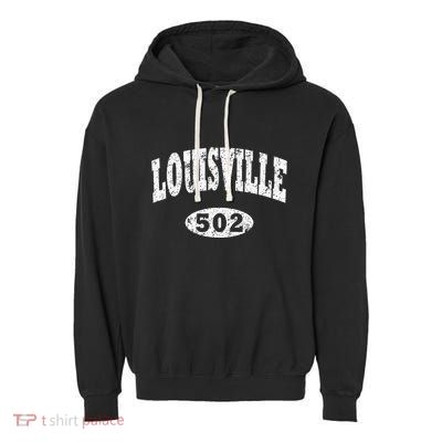 Louisville Kentucky Area Code 502 Garment-Dyed Fleece Hoodie