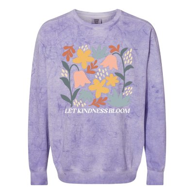 Let Kindness Bloom Floral Flower Colorblast Crewneck Sweatshirt