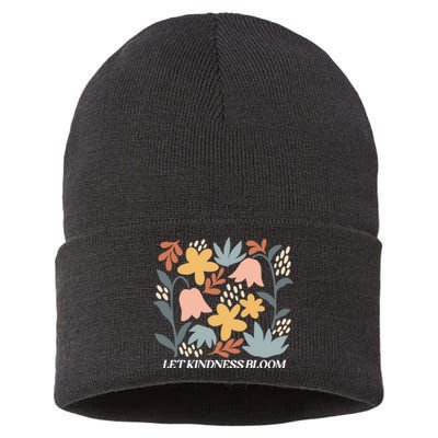 Let Kindness Bloom Floral Flower Sustainable Knit Beanie