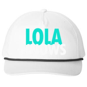 Lola Knows Best Grandma Ever Filipino Nanay Gma Mom Funny Gift Snapback Five-Panel Rope Hat