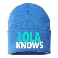 Lola Knows Best Grandma Ever Filipino Nanay Gma Mom Funny Gift Sustainable Knit Beanie