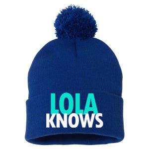 Lola Knows Best Grandma Ever Filipino Nanay Gma Mom Funny Gift Pom Pom 12in Knit Beanie