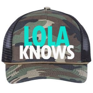 Lola Knows Best Grandma Ever Filipino Nanay Gma Mom Funny Gift Retro Rope Trucker Hat Cap