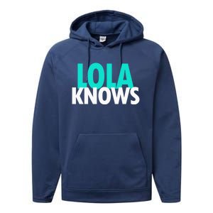 Lola Knows Best Grandma Ever Filipino Nanay Gma Mom Funny Gift Performance Fleece Hoodie