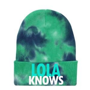 Lola Knows Best Grandma Ever Filipino Nanay Gma Mom Funny Gift Tie Dye 12in Knit Beanie