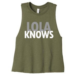 Lola Knows Best Grandma Ever Filipino Nanay Gma Mom Meaningful Gift Women's Racerback Cropped Tank