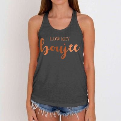 Low Key Boujee Babe Gift Women's Knotted Racerback Tank