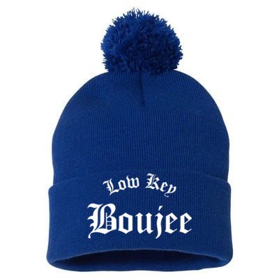 Low Key Boujee Gift Pom Pom 12in Knit Beanie