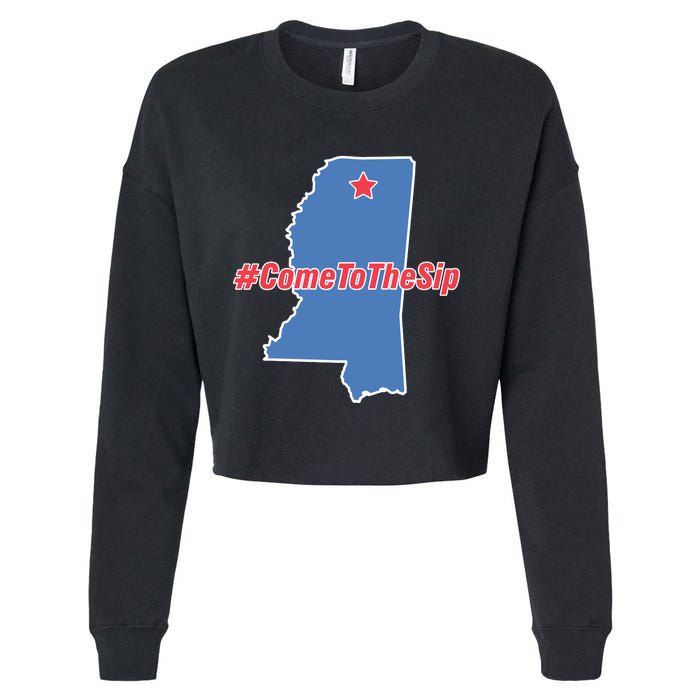 Come To The Sip Cropped Pullover Crew