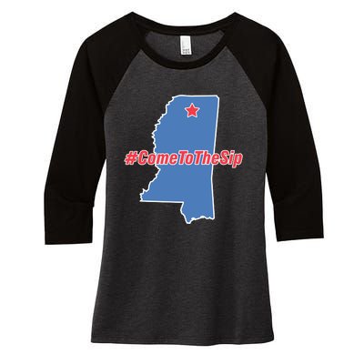 Come To The Sip Women's Tri-Blend 3/4-Sleeve Raglan Shirt