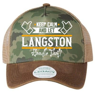 Langston Keep Calm And Let Langston Handle That Gift Legacy Tie Dye Trucker Hat