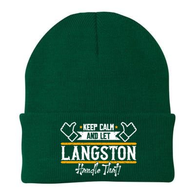 Langston Keep Calm And Let Langston Handle That Gift Knit Cap Winter Beanie