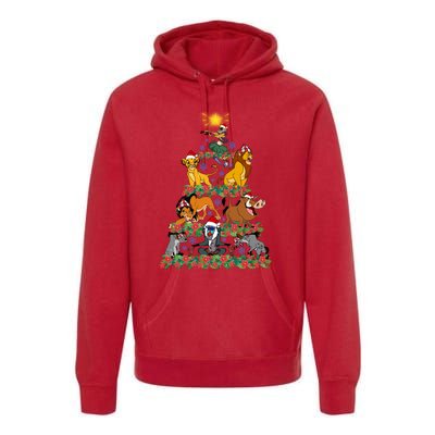 Lion King Characters Group Christmas Tree Mouse Very Merry Xmas Party Premium Hoodie