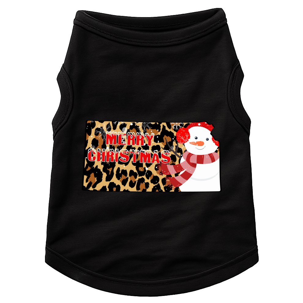 Leopard Kansas Christmas With Snowman Doggie Tank