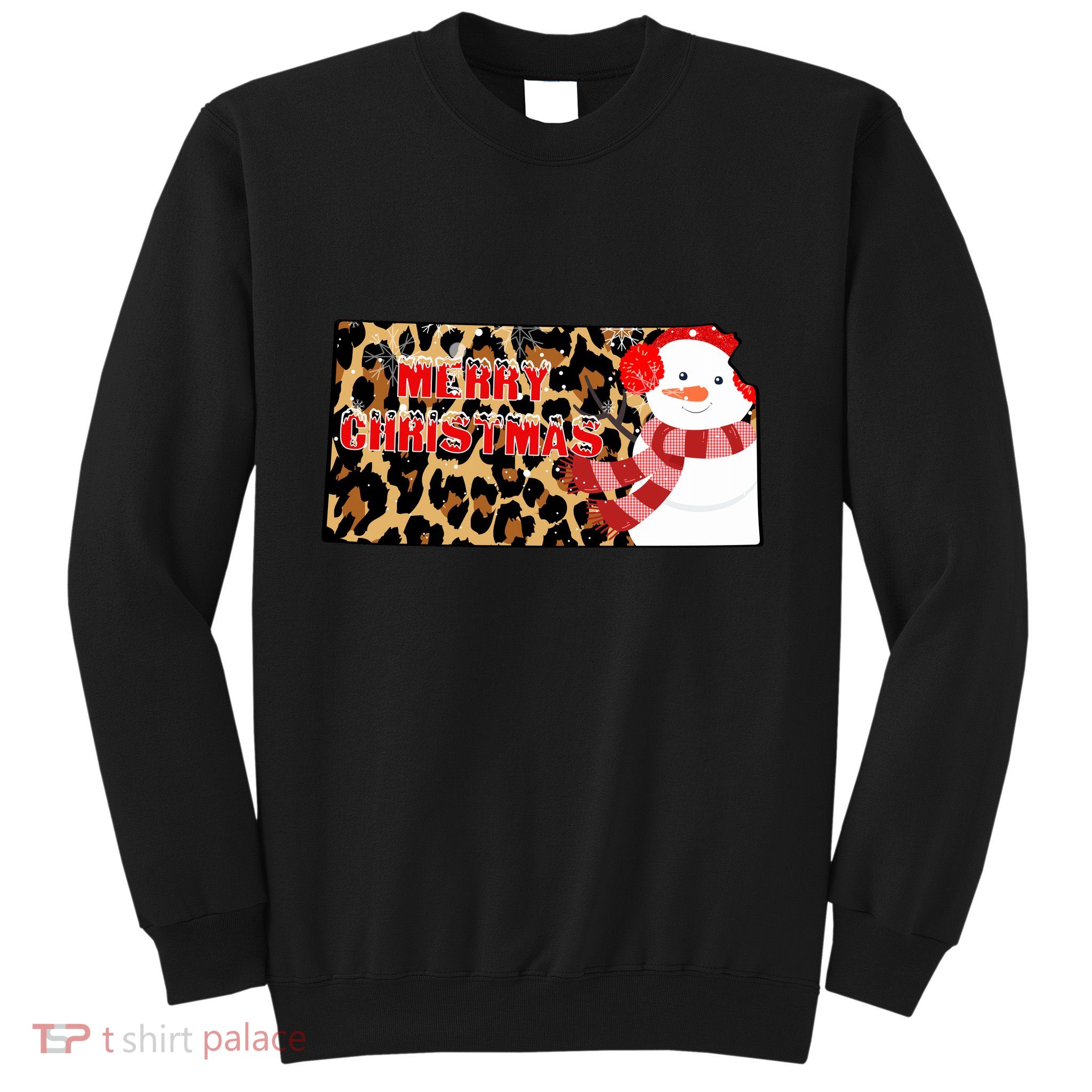 Leopard Kansas Christmas With Snowman Sweatshirt