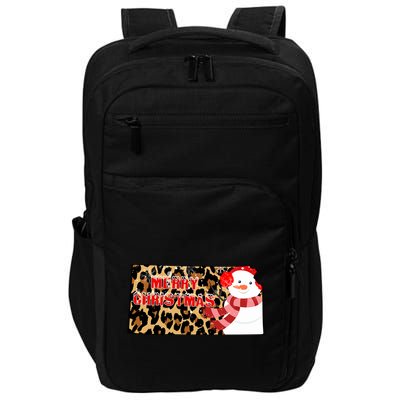 Leopard Kansas Christmas With Snowman Impact Tech Backpack