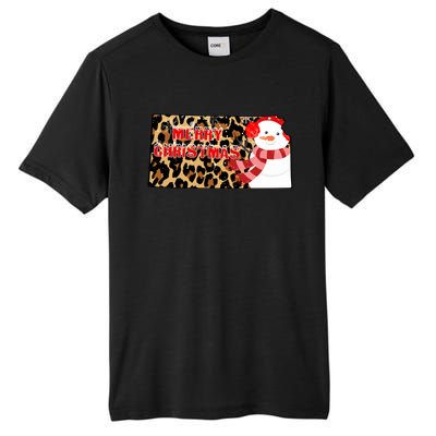 Leopard Kansas Christmas With Snowman Tall Fusion ChromaSoft Performance T-Shirt