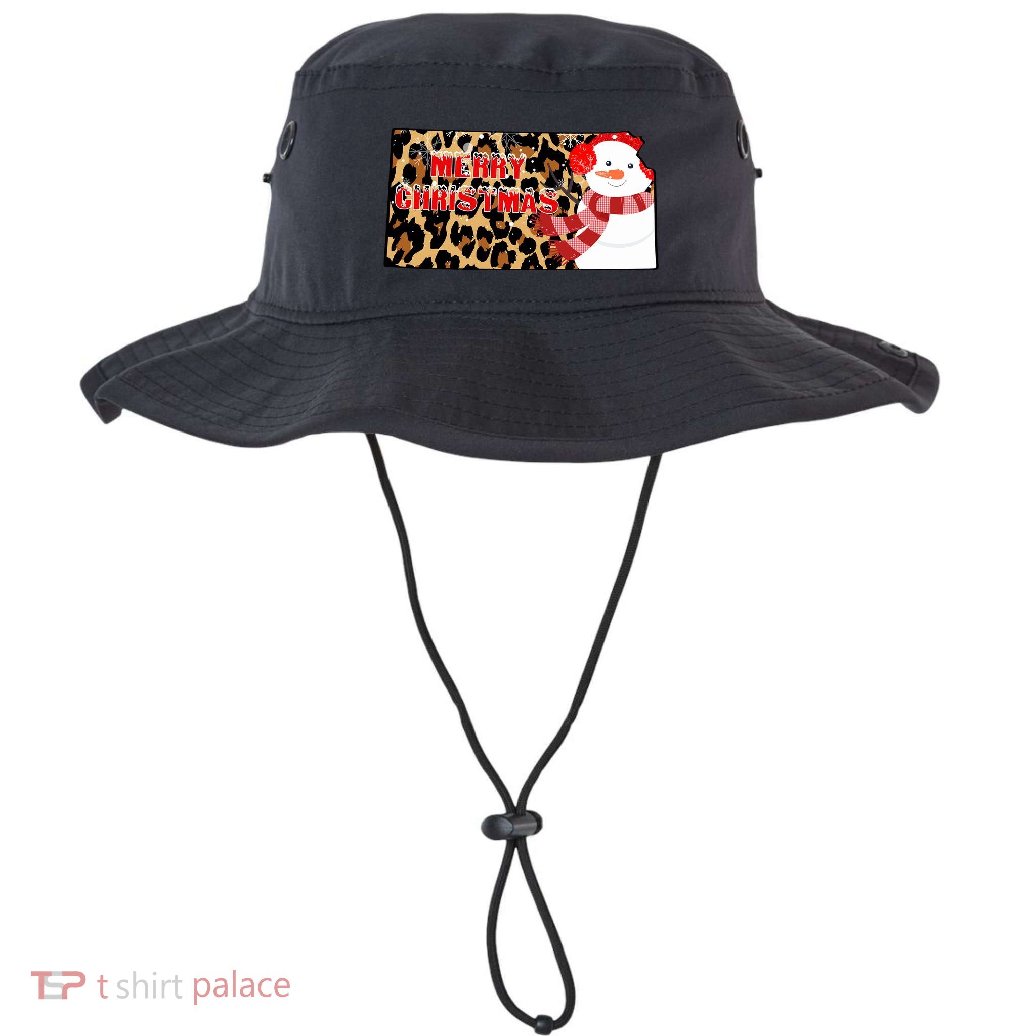 Leopard Kansas Christmas With Snowman Bucket Hat