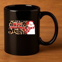 Leopard Kansas Christmas With Snowman 11oz C Handle Ceramic Mug